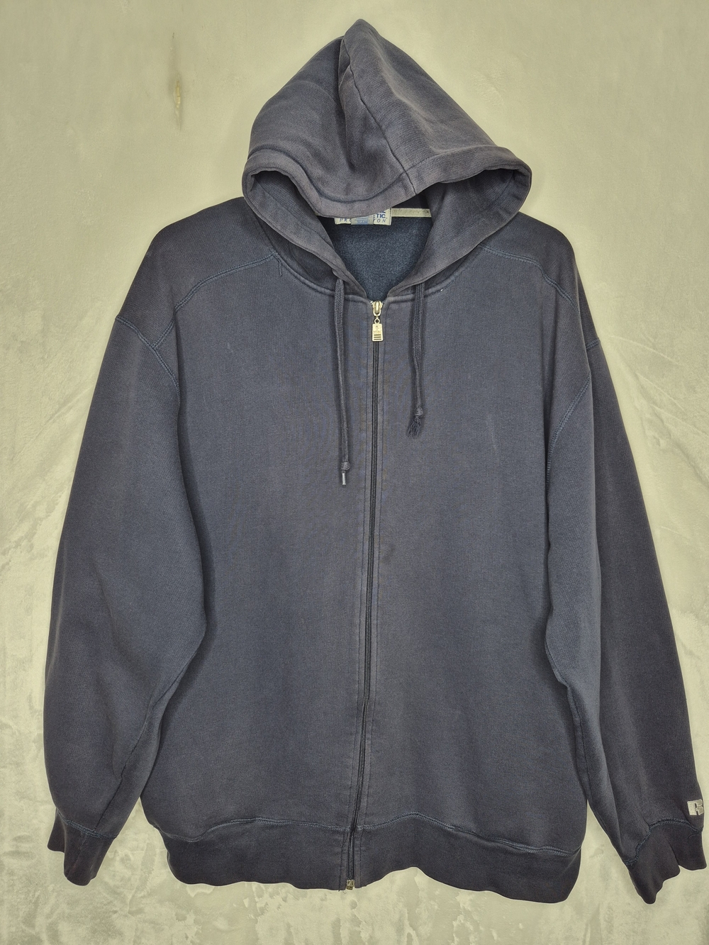 Vintage 90s Russell Athletic Pro Cotton Heavyweight Zip Hoodie Navy Mens XL